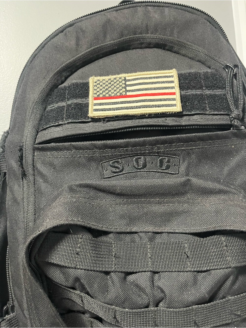 Black Tactical Backpack with MOLLE Webbing
